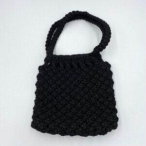 Thick Woven Hobo Slouchy Purse Handbag Artisan Bag Black Lined Unbranded